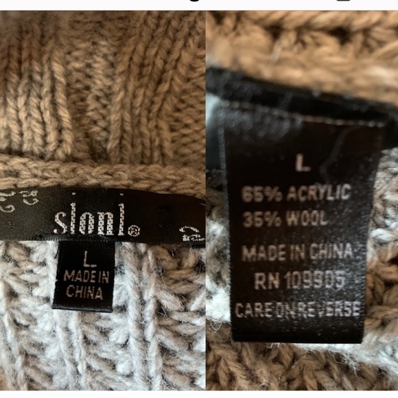 NWOT-Sioni- Long Sweater Jacket Grey DYDE Rabit Fur - Picture 10 of 12